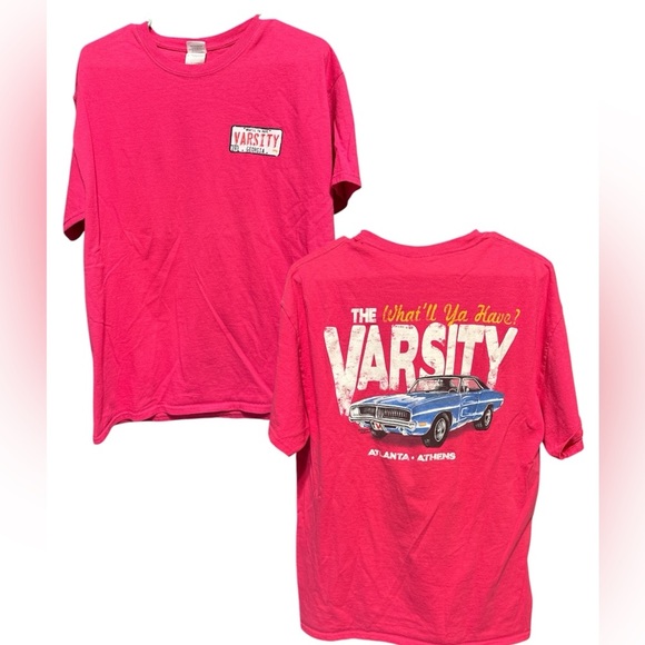 Varsity Graphic Tee GEORGIA pink Lg - Picture 1 of 4
